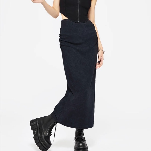 Disturbia Christina Cotton Washed Side Slit Maxi - Picture 2 of 7